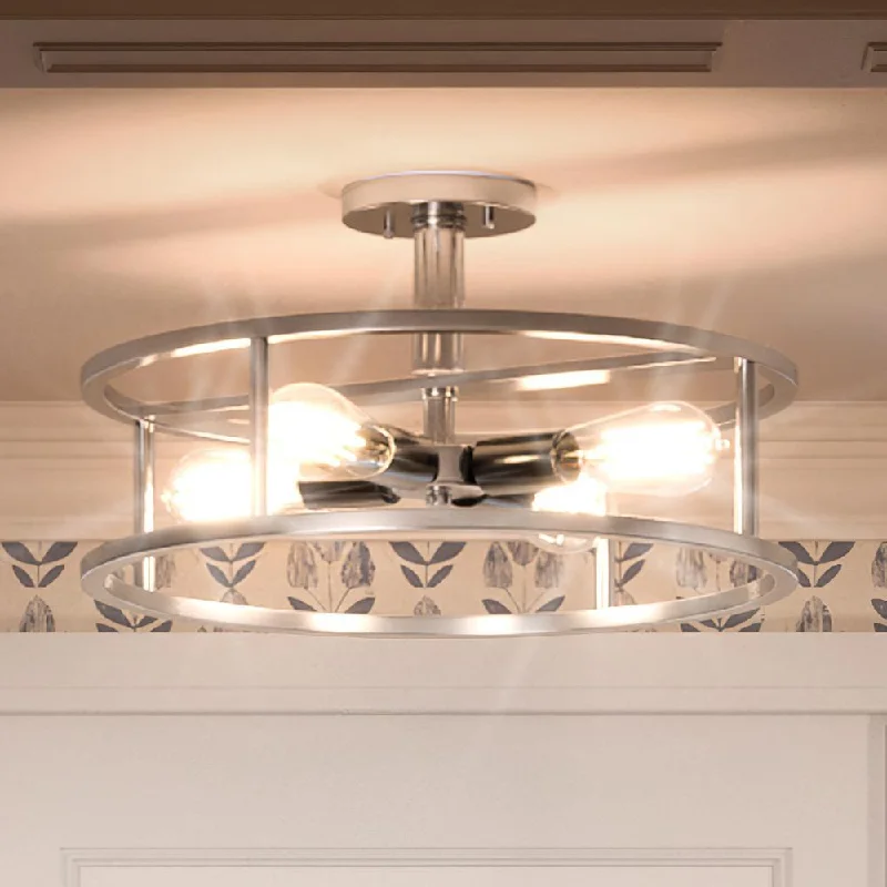 Industrial Wall - Mounted Lighting for Workshop WallsUQL3180 Scandinavian Ceiling Light, 10.5"H x 18"W, Brushed Nickel Finish, Arvada Collection