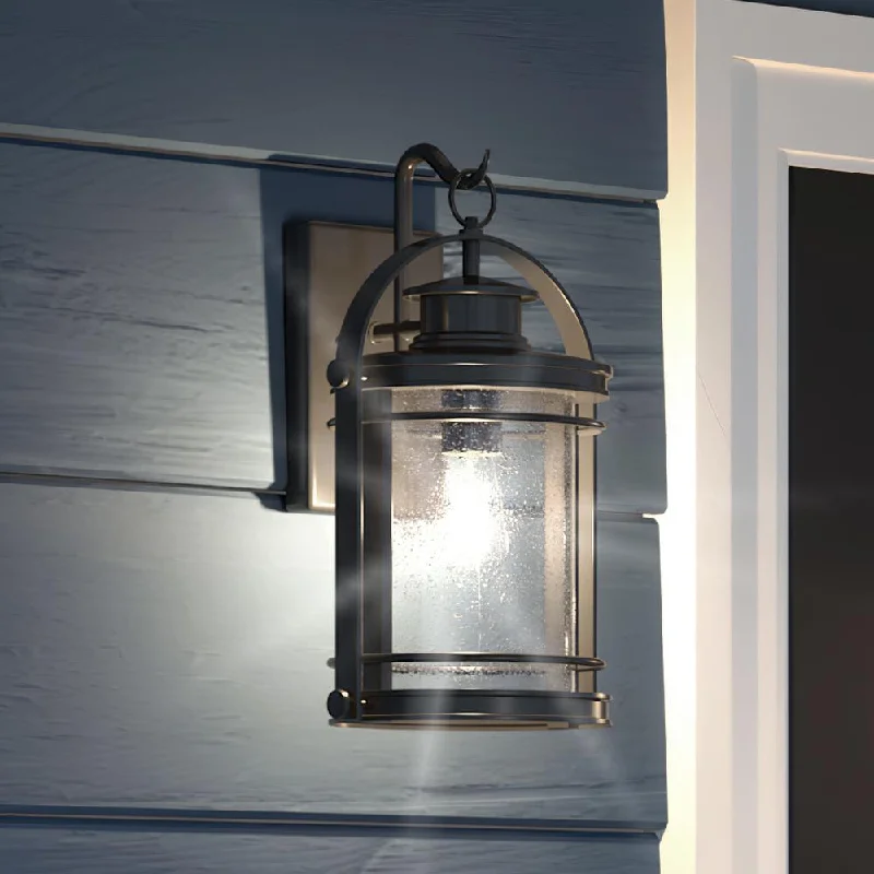 Waterproof Industrial Lighting for Wet AreasUQL1431 Nautical Outdoor Wall Light, 15"H x 9"W, Black Silk Finish, Cannes Collection Waterproof Industrial Lighting for Wet AreasUQL1431 Nautical Outdoor Wall Light, 15"H x 9"W, Black Silk Finish, Cannes Collection