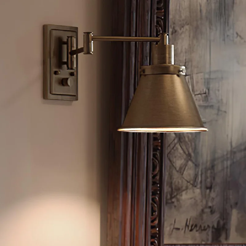 Corrosion - Resistant Industrial Lighting for Coastal FactoriesUHP3312 Traditional Wall Light, 9.625"H x 8.25"W, Olde Brass Finish, Pawtucket Collection