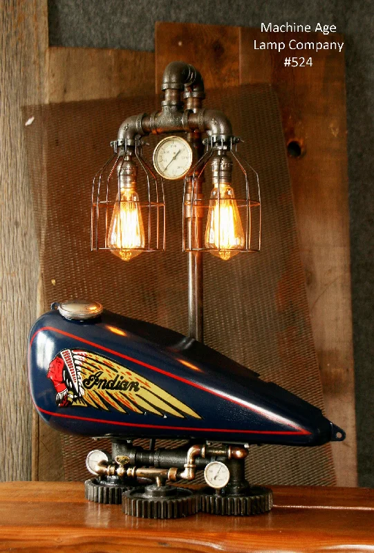 Industrial Lighting for Pharmaceutical ManufacturingSteampunk Tank Lamp Vintage c1930 Chief Motorcycle Gas Tank - #524 - SOLD Industrial Lighting for Pharmaceutical ManufacturingSteampunk Tank Lamp Vintage c1930 Chief Motorcycle Gas Tank - #524 - SOLD