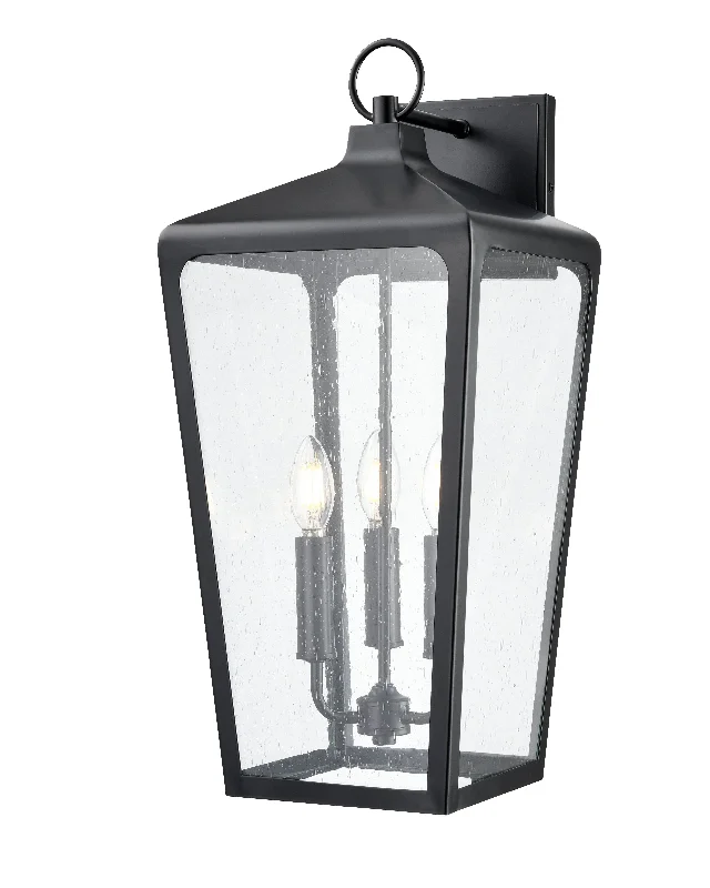 Industrial Task Lighting for Precision WorkstationsBrooks Outdoor Wall Sconce - Powder Coated Black - Clear Seeded Glass - 11.25in. Extension - E26 Candelabra Base Industrial Task Lighting for Precision WorkstationsBrooks Outdoor Wall Sconce - Powder Coated Black - Clear Seeded Glass - 11.25in. Extension - E26 Candelabra Base