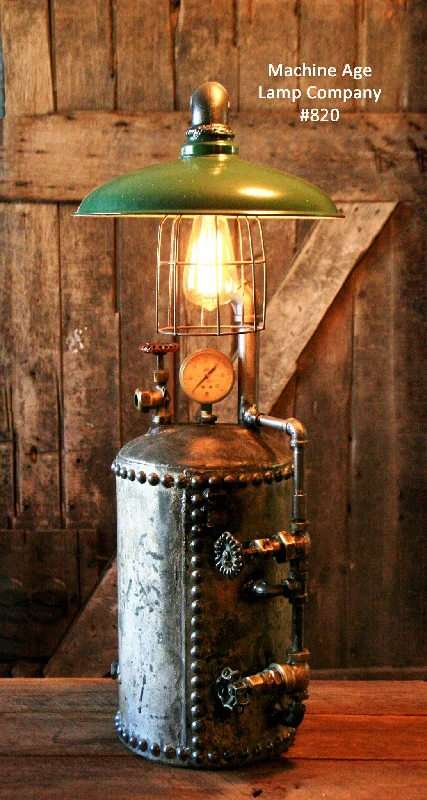 Industrial Lighting for Electronics ManufacturingSteampunk Industrial, Antique Hot Water Expansion Tank Lamp #820 - SOLD