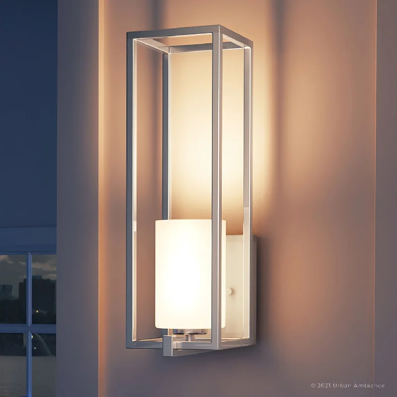 Low - Bay Industrial Lighting Fixtures for Small FactoriesUHP3140 Minimalist Wall Light, 18"H x 5.5"W, Brushed Nickel Finish, Kennewick Collection Low - Bay Industrial Lighting Fixtures for Small FactoriesUHP3140 Minimalist Wall Light, 18"H x 5.5"W, Brushed Nickel Finish, Kennewick Collection