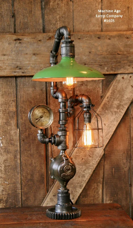 Industrial Area Lighting for Large Open SpacesSteampunk Industrial Lamp / Gear / Steam Gauge / Shade- #1405