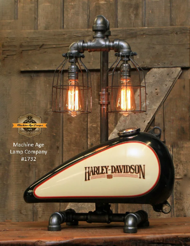 Industrial Area Lighting for Large Open SpacesSteampunk Industrial Lamp / Re-Purposed Harley HD Tank / Authentic Motorcycle Tank / Lamp #1732