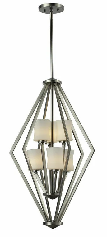 Z-Lite Lighting 609-6-BN Elite Collection Six Light Hanging Pendant Chandelier in Brushed Nickel Finish Z-Lite Lighting 609-6-BN Elite Collection Six Light Hanging Pendant Chandelier in Brushed Nickel Finish
