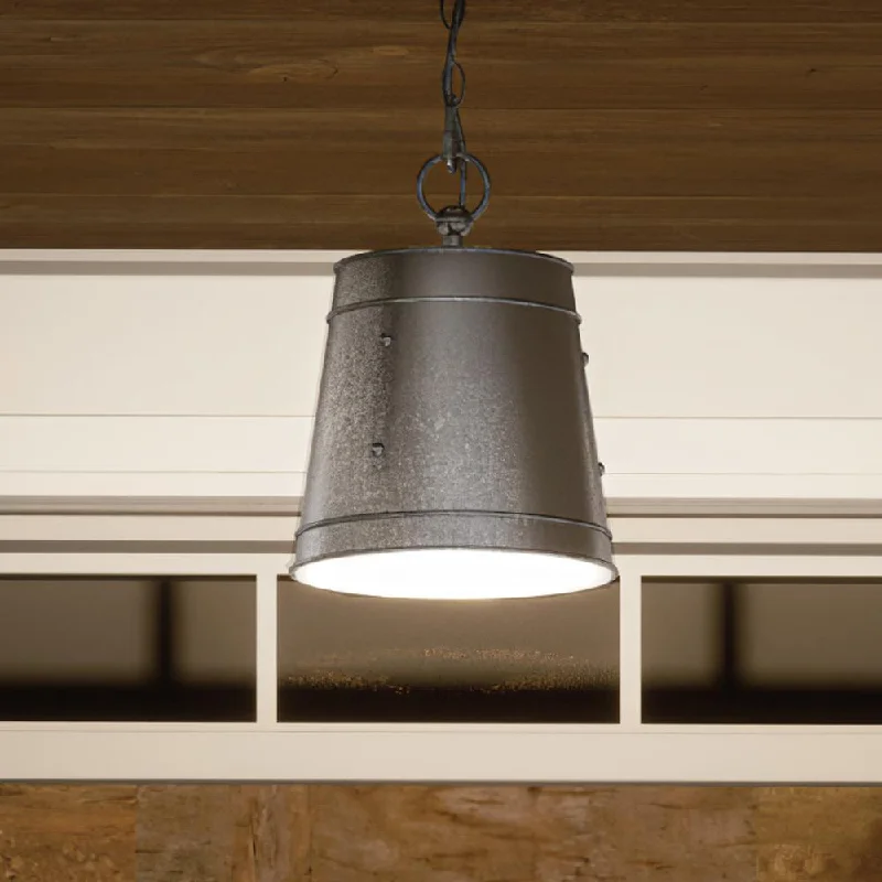 Explosion - Proof Industrial Lighting for Hazardous LocationsUHP1250 Farmhouse Outdoor Pendant Light, 11.125"H x 9.25"W, Galvanized Steel Finish, Newton Collection Explosion - Proof Industrial Lighting for Hazardous LocationsUHP1250 Farmhouse Outdoor Pendant Light, 11.125"H x 9.25"W, Galvanized Steel Finish, Newton Collection