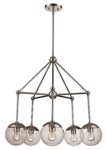 Trans Globe Lighting 71388 PC Riviera Collection Five Light Hanging Pendant Chandelier in Polished Chrome Finish Trans Globe Lighting 71388 PC Riviera Collection Five Light Hanging Pendant Chandelier in Polished Chrome Finish
