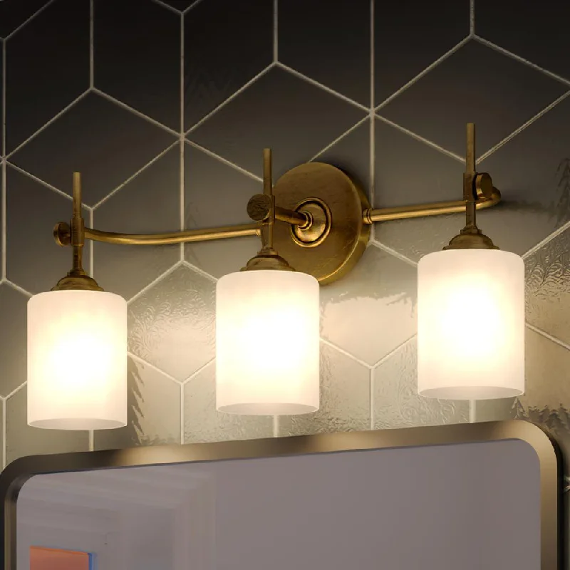 Shock - Resistant Industrial Lighting for Vibrating Machinery AreasUQL3491 Mid-Century Modern Bath Vanity Light, 10"H x 22.5"W, Rustic Brass Finish, Rialto Collection