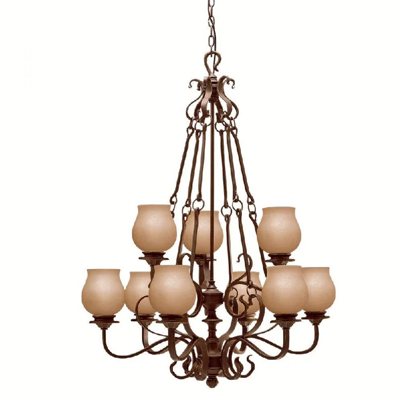 Kichler Lighting 1719 OZ Colton Collection Nine Light Chandelier in Olde Bronze Finish