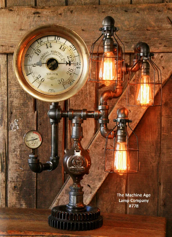 Industrial Lighting for Furniture FactoriesSteampunk Industrial Lamp,Rare New York Gauge #778 - SOLD