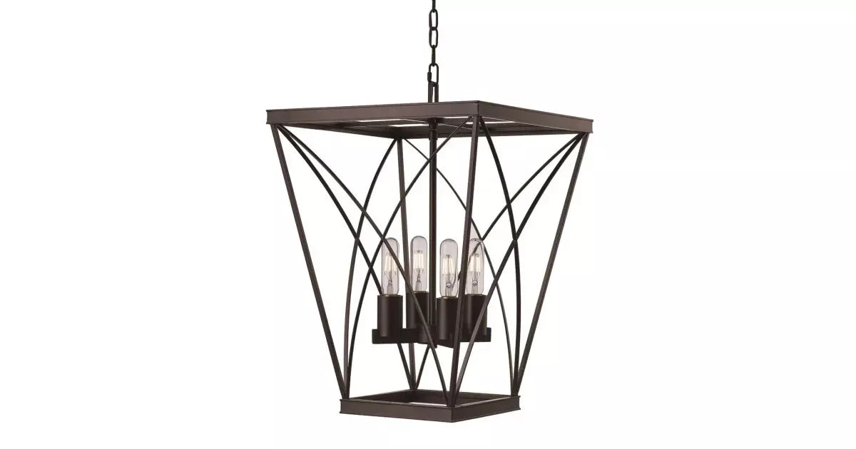 Trans Globe Lighting 11224 ROB Legacy Cage Four Light Hanging Pendant in Rubbed Oil Bronze Finish Trans Globe Lighting 11224 ROB Legacy Cage Four Light Hanging Pendant in Rubbed Oil Bronze Finish