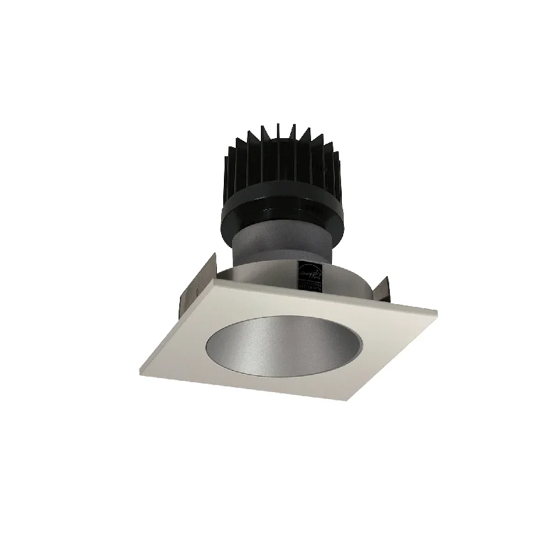 String Lights for Balcony DecorationNora Lighting NIO-4SNDC27XHW/HL 4" Iolite LED Square Reflector With Round Aperture, 1500lm/2000lm/2500lm (varies by housing), 2700K - Haze Reflector / White Flange