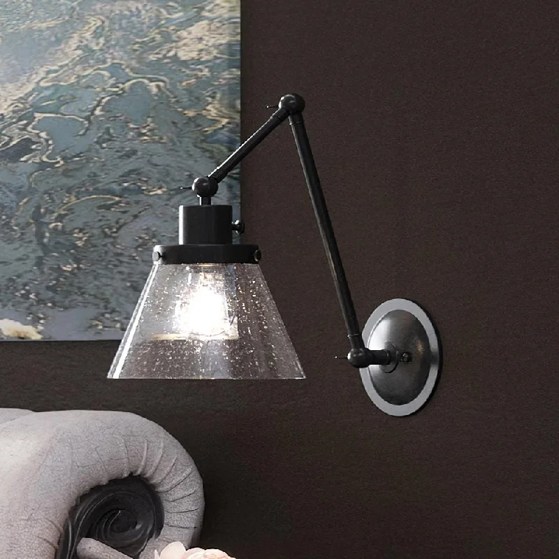 Energy - Efficient Industrial Lighting for Cost - SavingsUHP3331 Traditional Wall Light, 14.375"H x 8"W, Midnight Black Finish, Pawtucket Collection