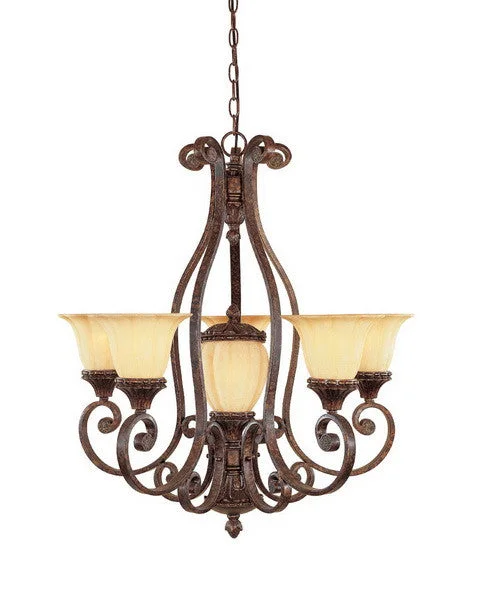 Designers Fountain Lighting 98785 BU Astor Manor Collection Five Plus One Light Hanging Chandelier in Burnt Umber Finish Designers Fountain Lighting 98785 BU Astor Manor Collection Five Plus One Light Hanging Chandelier in Burnt Umber Finish