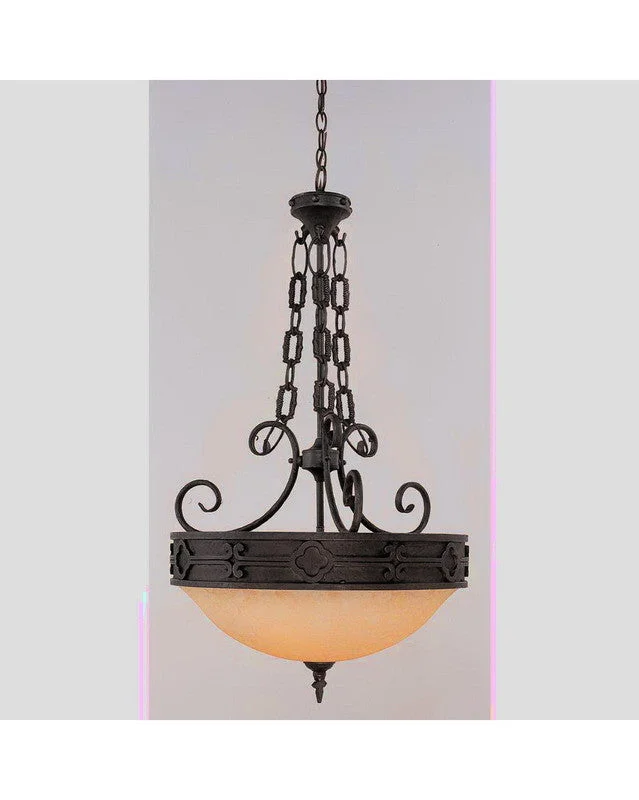 Trans Globe Lighting 3765 BK Three Light Hanging Pendant Chandelier in Black Finish Trans Globe Lighting 3765 BK Three Light Hanging Pendant Chandelier in Black Finish