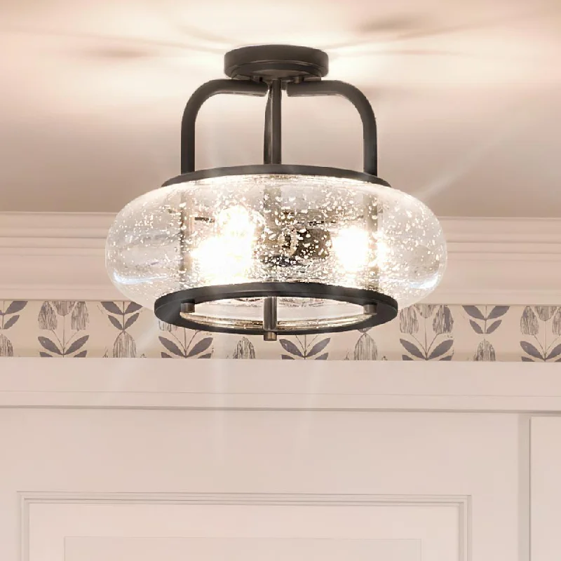 Energy - Efficient Industrial Lighting for Cost - SavingsUQL3311 Utilitarian Ceiling Light, 12"H x 16"W, Dark Bronze Finish, Clearwater Collection