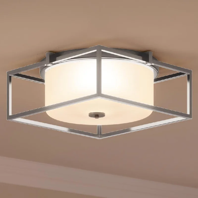 Industrial Lighting for Automotive Manufacturing PlantsUHP3150 Minimalist Ceiling Light, 5.5"H x 15.375"W, Brushed Nickel Finish, Kennewick Collection Industrial Lighting for Automotive Manufacturing PlantsUHP3150 Minimalist Ceiling Light, 5.5"H x 15.375"W, Brushed Nickel Finish, Kennewick Collection