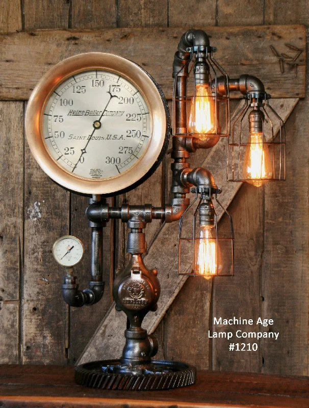 Industrial Area Lighting for Large Open SpacesSteampunk Industrial Lamp / Steam Gauge / Saint Louis USA / #1210 - SOLD