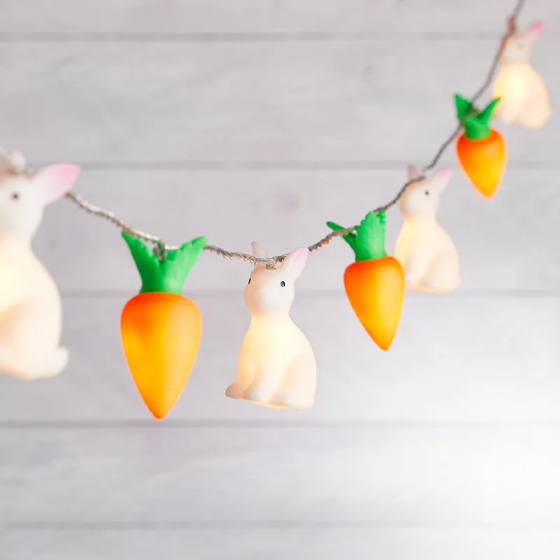 Waterproof String Lights for Patio Decor20 Bunny & Carrot Easter Fairy Lights