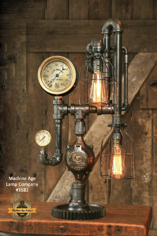Energy - Efficient Industrial Lighting for Cost - SavingsSteampunk Industrial / Steam Gauge / Lunt Moss / Boston / Lamp #1532 sold