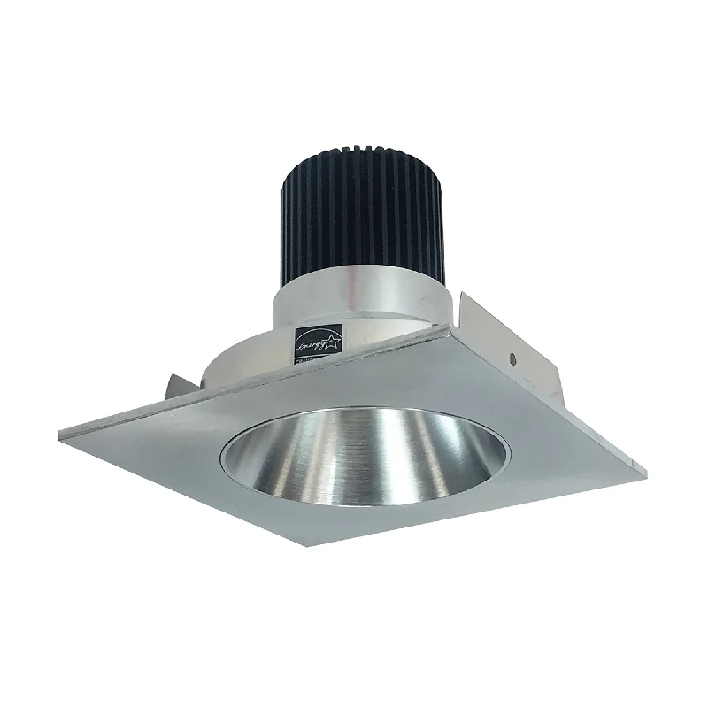 String Lights for Hotel Courtyard LightingNora Lighting NIO-4SNDC27QNN 4" Iolite LED Square Reflector With Round Aperture, 10-Degree Optic, 800lm / 12W, 2700K - Natural Metal Reflector / Natural Metal Flange