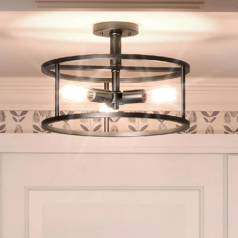 Industrial Lighting for Woodworking FactoriesUQL3171 Scandinavian Ceiling Light, 10.5"H x 15"W, Estate Bronze Finish, Arvada Collection