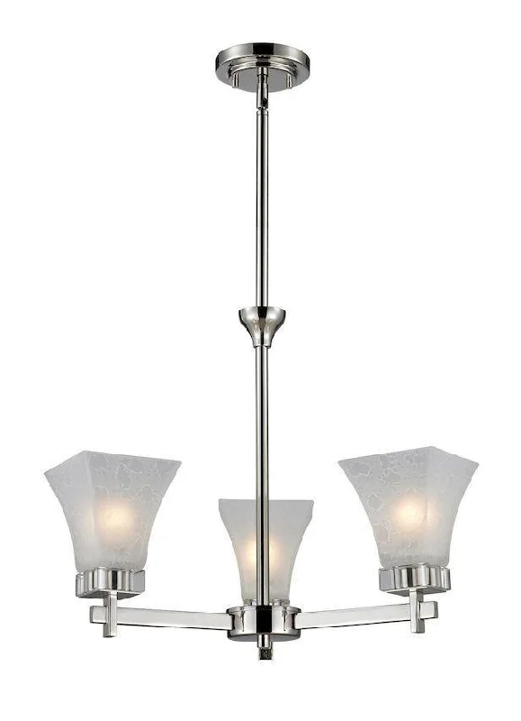 Z-Lite Lighting 319-3 Pershing Collection Three Light Hanging Chandelier in Polished Nickel Finish Z-Lite Lighting 319-3 Pershing Collection Three Light Hanging Chandelier in Polished Nickel Finish