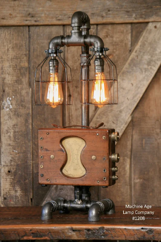 Waterproof Industrial Lighting for Wet AreasSteampunk Industrial Lamp / Electrical Meter / Gauge / #1208 - SOLD