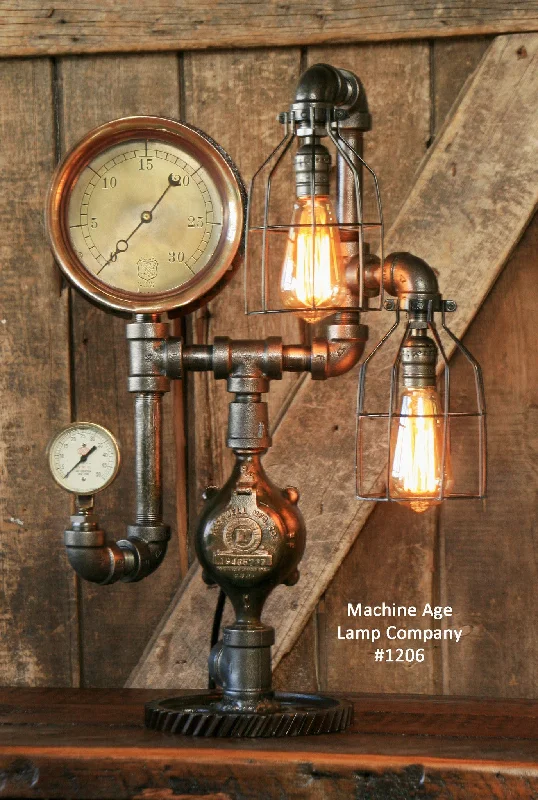 Industrial Emergency Lighting for Safety in FactoriesSteampunk Industrial Steam Gauge Lamp, #1206 -sold