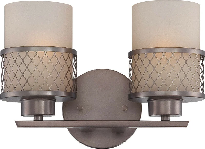 Nuvo Lighting 60-4782 Fusion Collection Two Light Bath Vanity Wall Mount in Hazel Bronze Finish Nuvo Lighting 60-4782 Fusion Collection Two Light Bath Vanity Wall Mount in Hazel Bronze Finish