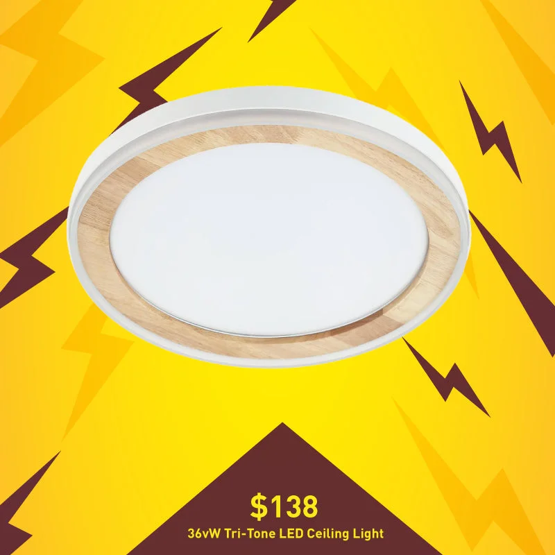 Round Wood Ceiling Light