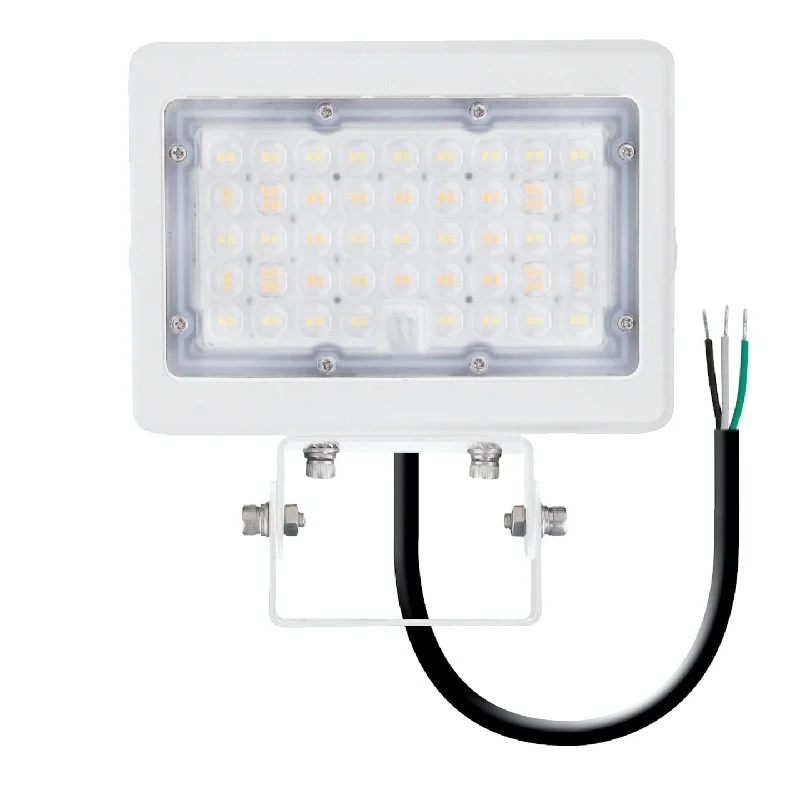 Industrial Lighting with High CRI (Color Rendering Index) for True Color Perception50W/35W Mini LED Area Flood Light - 30K/40K/50K - Trunnion Mount - 120-277VAC - Photocell - White