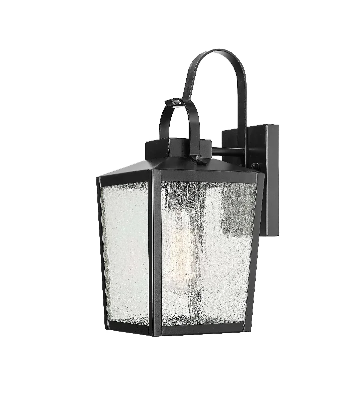 Industrial Lighting for Woodworking FactoriesDevens Outdoor Wall Sconce - Powder Coated Black - Clear Seeded Glass - 9.375in. Extension - E26 Medium Base