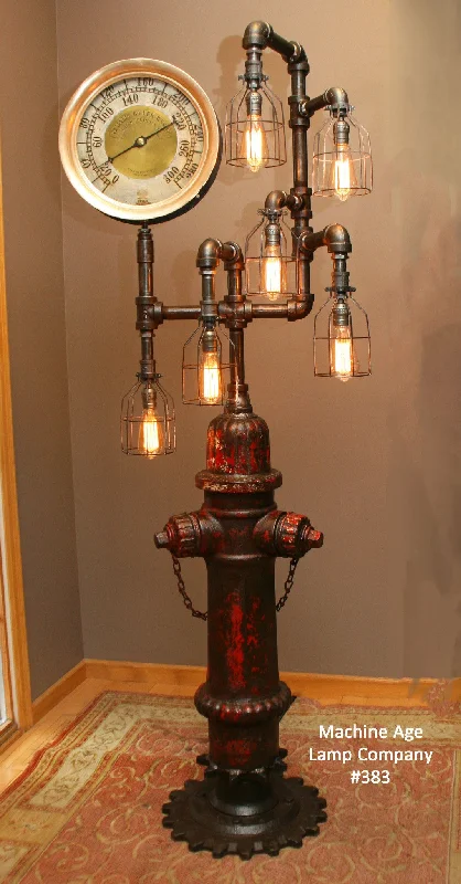 Industrial Lighting for Printing Press FacilitiesIndustrial 1923 Antique ST Paul Fire Hydrant Floor Lamp, with Steam Gauge - #383 - SOLD