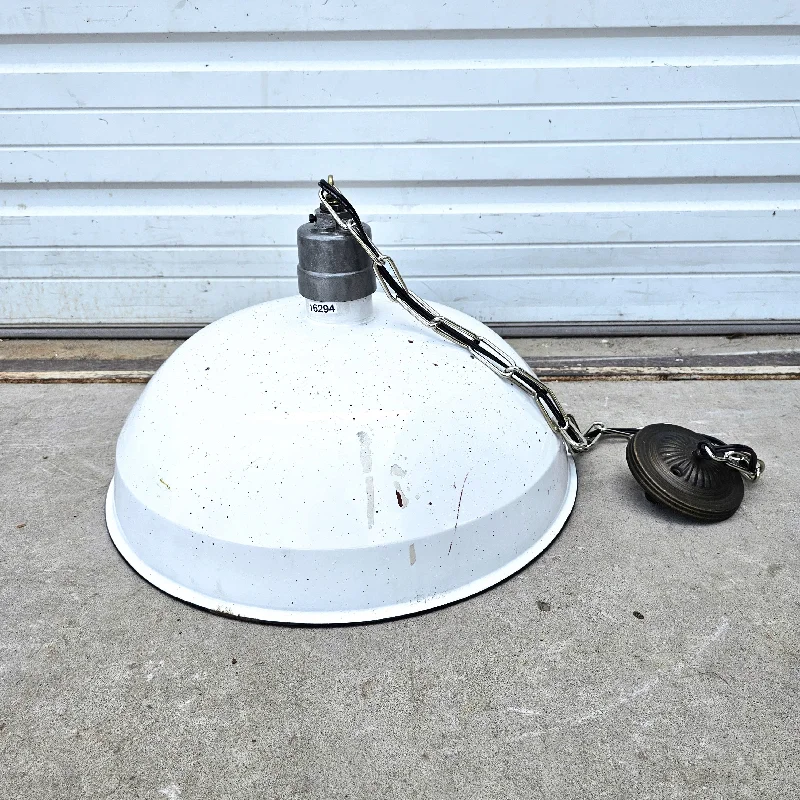 Industrial Lighting for Printing Press FacilitiesWhite Porcelain Pendant Light