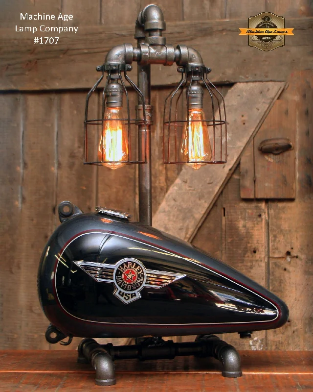 Industrial Lighting for Chemical PlantsSteampunk Industrial Lamp / Re-Purposed Harley HD Tank / Motorcycle Tank / Lamp #1707 sold