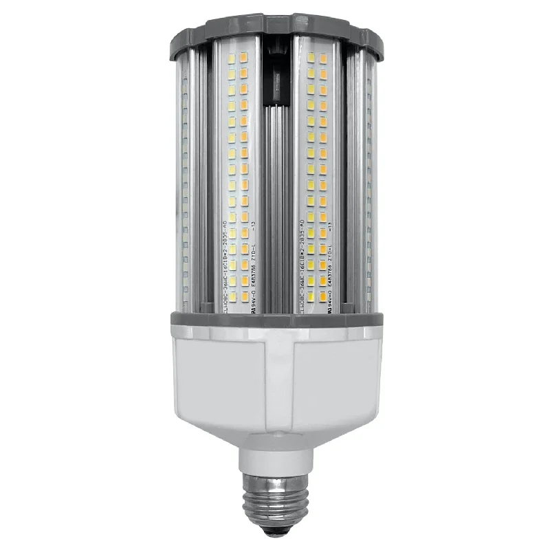 Industrial Wall - Mounted Lighting for Workshop Walls36W/27W/18W LED Corn Light - 30K/40K/50K CCT- E26 Medium Base - 120-277VAC Ballast Bypass