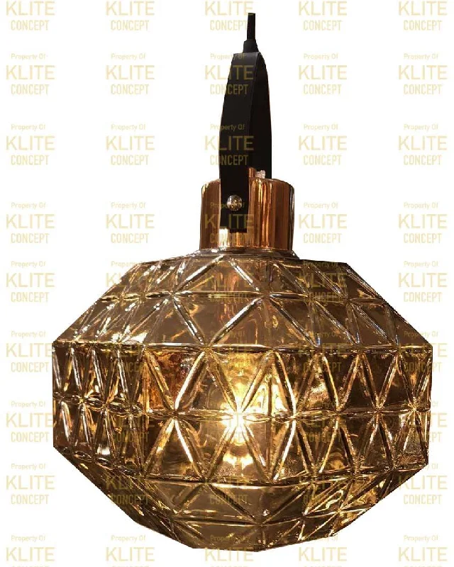 Brass Glass Hanging Light