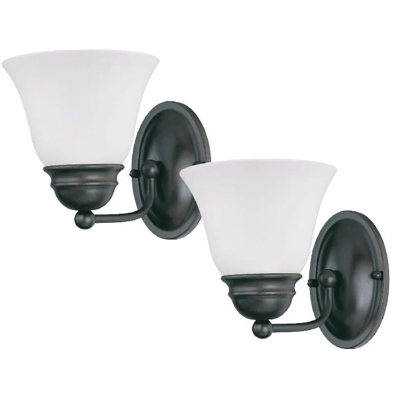 Nuvo Lighting 60-43355LED Two Pack Empire Collection One Light Energy Star Efficient GU24 Wall Sconce in Mahogany Bronze Finish Nuvo Lighting 60-43355LED Two Pack Empire Collection One Light Energy Star Efficient GU24 Wall Sconce in Mahogany Bronze Finish