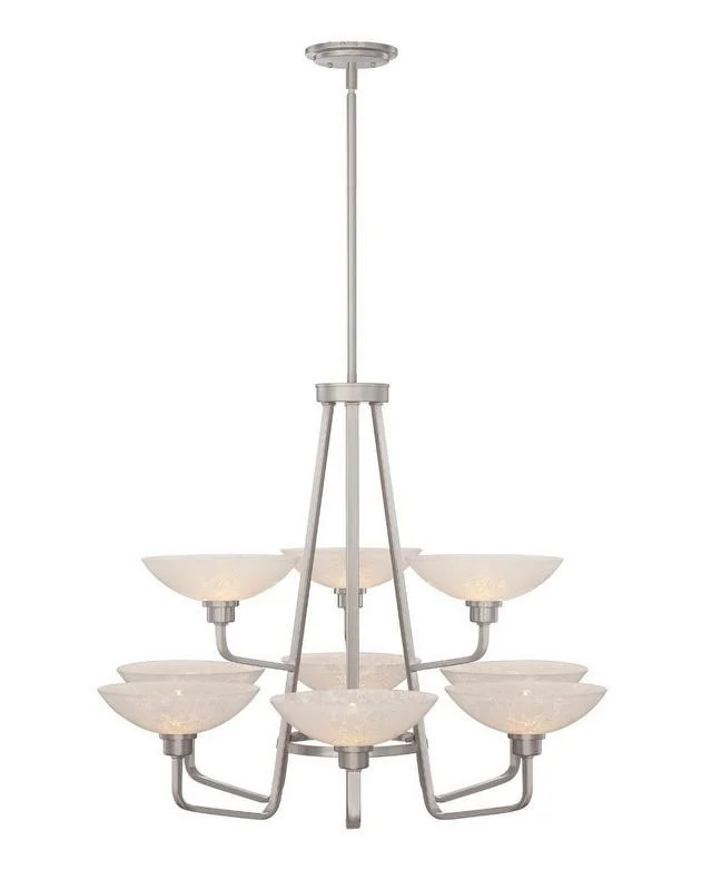 Quoizel Lighting PHO5009 BN Phoenix Collection Nine Light Chandelier in Brushed Nickel Finish Quoizel Lighting PHO5009 BN Phoenix Collection Nine Light Chandelier in Brushed Nickel Finish