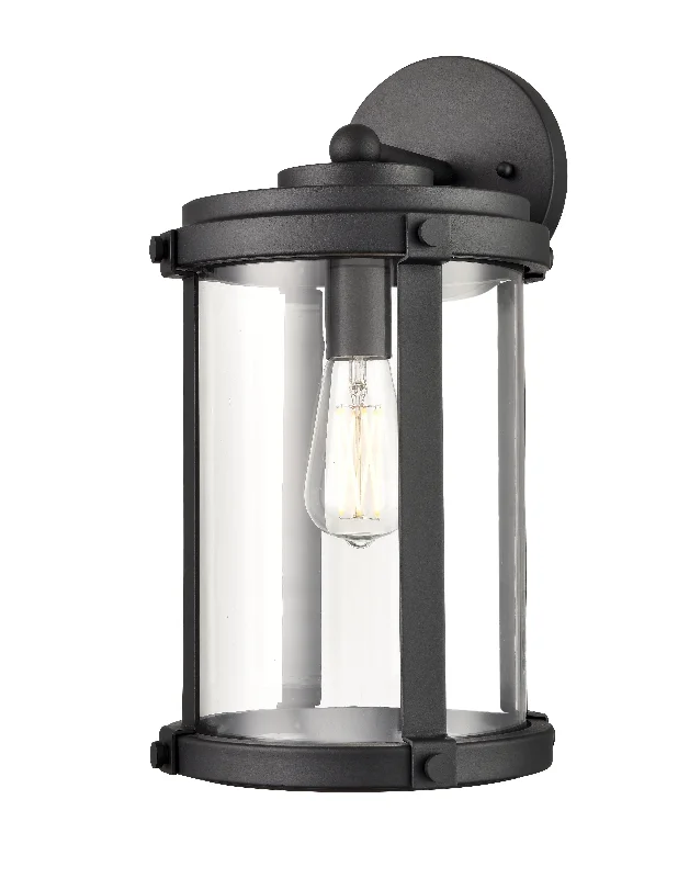 Explosion - Proof Industrial Lighting for Hazardous LocationsOutdoor Wall Sconce - Textured Black - Clear Glass - 10.1in. Extension - E26 Medium Base