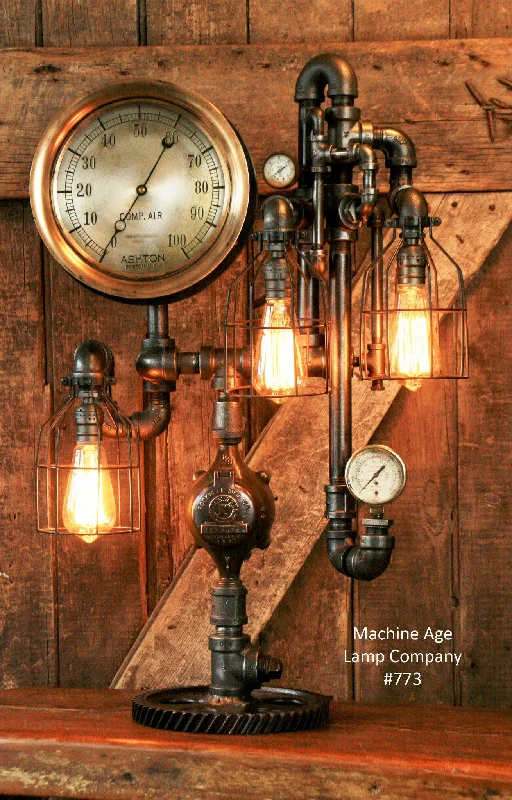 Color - Tunable Industrial Lighting for Special ApplicationsSteampunk Industrial, Steam Gauge Lamp - #773