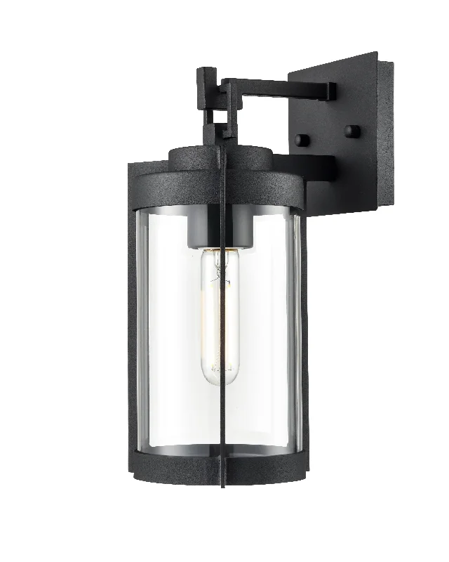 Industrial Ceiling - Mounted Lighting for Assembly PlantsEllway Outdoor Wall Sconce - Textured Black - Clear Glass - 7.5in. Extension - E26 Medium Base Industrial Ceiling - Mounted Lighting for Assembly PlantsEllway Outdoor Wall Sconce - Textured Black - Clear Glass - 7.5in. Extension - E26 Medium Base