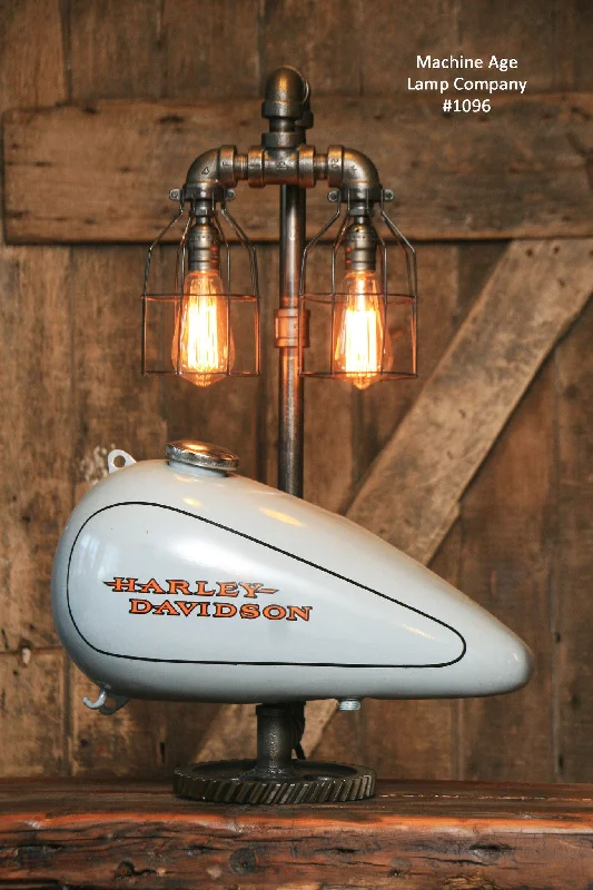 Industrial Lighting for Electronics ManufacturingSteampunk Industrial, Motorcycle Harley Davidson Gas Tank Lamp #1096 sold