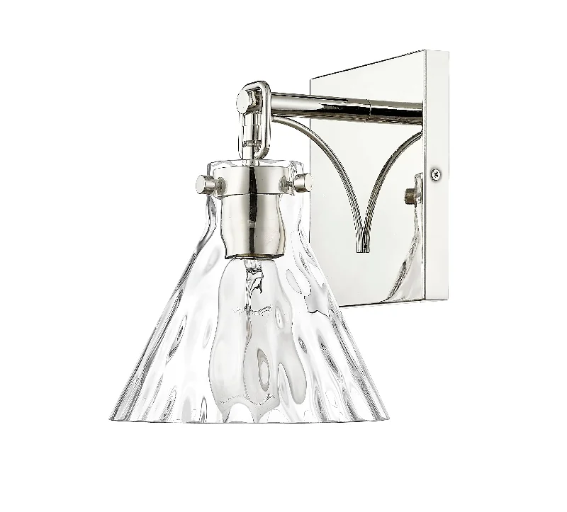 Industrial Area Lighting for Large Open SpacesBarlon Wall Sconce - Polished Nickel - Clear Water Glass - 7.75in. Extension - E26 Medium Base Industrial Area Lighting for Large Open SpacesBarlon Wall Sconce - Polished Nickel - Clear Water Glass - 7.75in. Extension - E26 Medium Base