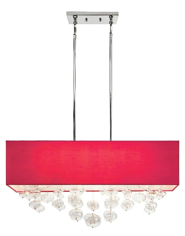 Kichler Lighting 83249 Imbuia Collection Six Light Linear Red String Shade Chandelier in Polished Chrome Finish Kichler Lighting 83249 Imbuia Collection Six Light Linear Red String Shade Chandelier in Polished Chrome Finish