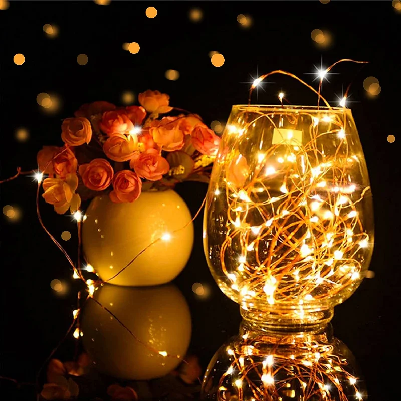 Color - Changing LED String Lights for Christmas Decor36ft 100 LED Battery-Operated Copper Wire Lights for DIY Crafts and Centerpieces (2 Pack) Color - Changing LED String Lights for Christmas Decor36ft 100 LED Battery-Operated Copper Wire Lights for DIY Crafts and Centerpieces (2 Pack)