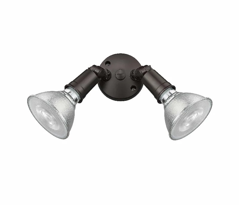 Dust - Resistant Industrial Lighting for Dirty WorkspacesOutdoor Dual-Head Flood Light - Powder Coated Bronze - 6.15in Extension - E26 Medium Base Dust - Resistant Industrial Lighting for Dirty WorkspacesOutdoor Dual-Head Flood Light - Powder Coated Bronze - 6.15in Extension - E26 Medium Base