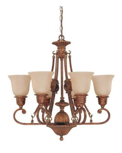 Nuvo Lighting 60-1602 Belvedere Collection 6 Light Chandelier in Crackled Bullion Finish Nuvo Lighting 60-1602 Belvedere Collection 6 Light Chandelier in Crackled Bullion Finish